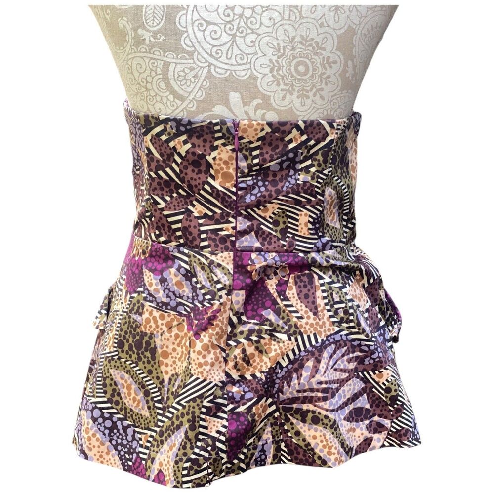 Anthropologie FEI Persir Peplum Bustier Top Size 8/M Strapless Multicolor Print - Picture 5 of 15